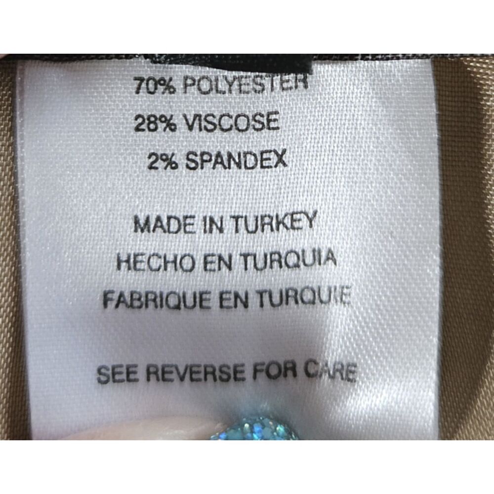 Thalian Knit Blazer Size 10 Tan Single Button Polyester Blend Warm Comfortable - Picture 8 of 8
